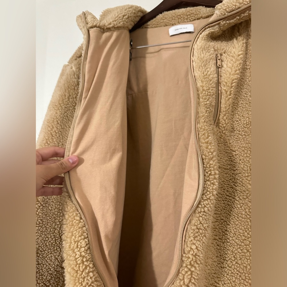 Italic Women’s Sherpa Teddy Zip-Up Jacket Fawn size XL - Picture 5 of 8